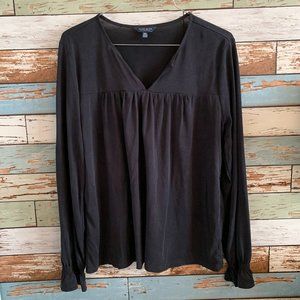 Lucky Brand | Grey V-Neck Blouse Sz M